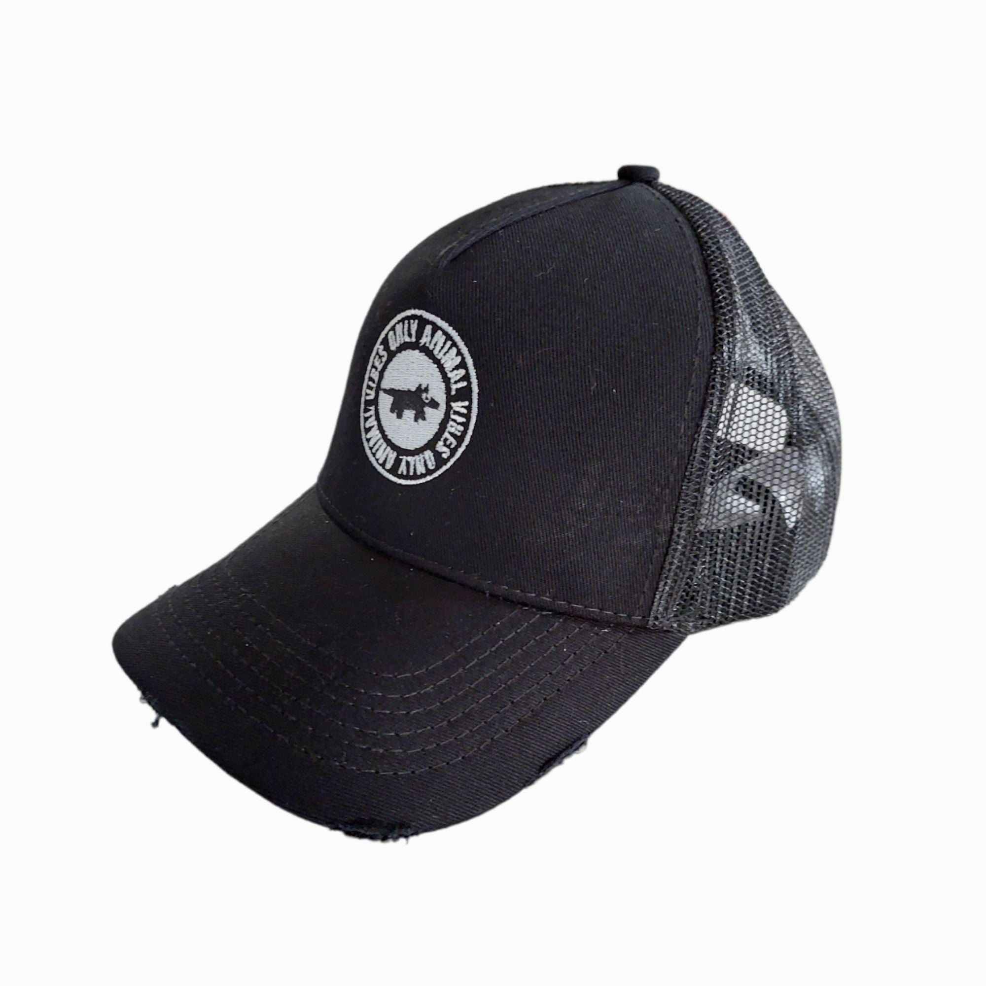 Gorra Negra Bordada para Hombre Cuidado Con el Perro