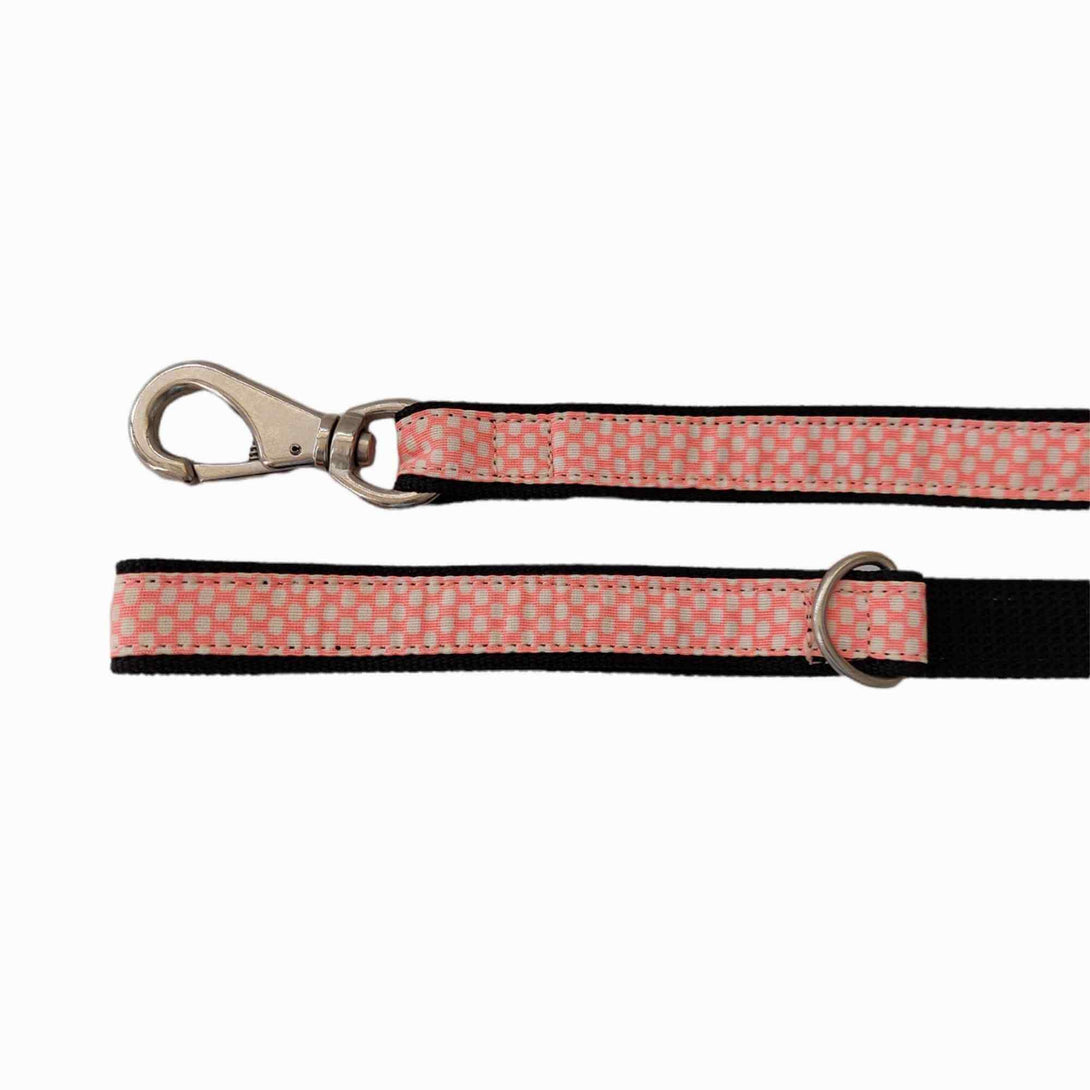 Correa para perros coral puntos blancos